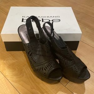 Kardashians Bebe wedge heel
